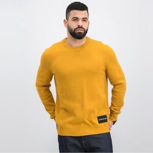 Calvin Klein merino wool sweater mustard size  L fits S to L